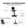 banco semi-sentado ergonômico gás com encosto e backsystem montagem 01